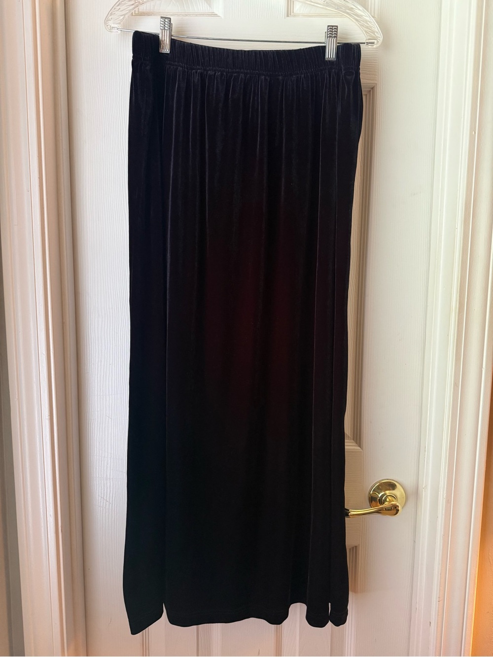 90s Vintage Classic Black Velvet Maxi Skirt - Women's Long Skirt